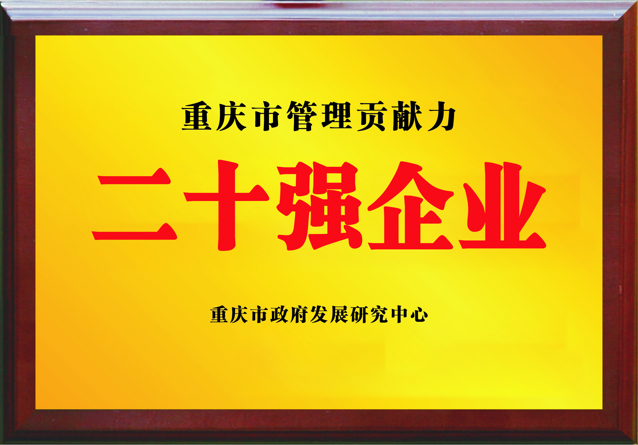 重庆市管理贡献力二十强企业